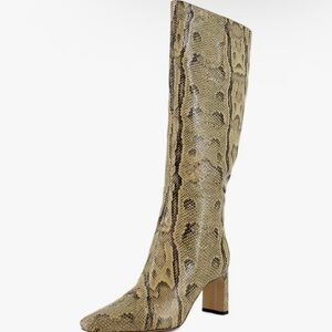 Sam Edelman Tan Snakeskin Heeled Boots